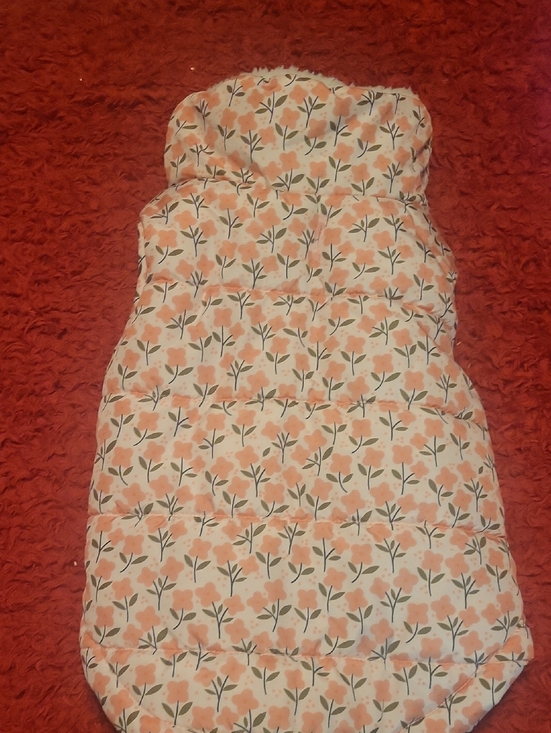 Pup Crew Other - Peach Floral Puffer Dog Coat - Strapless Style